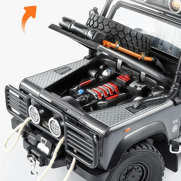 1/24 Land Range Rover Defender 110 Tomb LE Alloy Pickup Car Model Diecasts Off-road Vehicles Car Model Sound Light Kids Toy Gift - Image 4