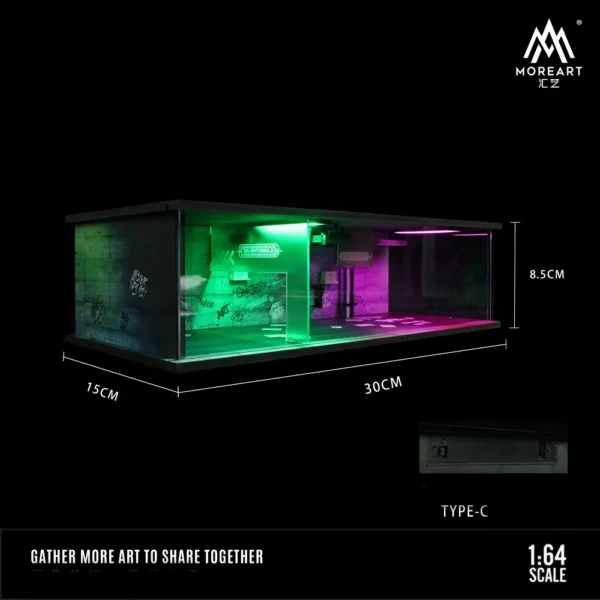 Car Garage Model 1:64 Scale Diorama Car Garage Model With LED Lights Parking Lots City DIY Model Sets Collection Display Gifts - Image 3