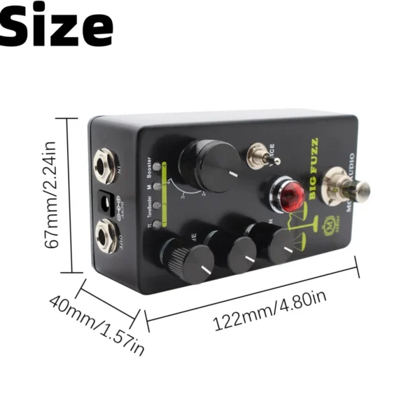 Mosky Big Fuzz Effect Pedal Fuzz Guitar Magnetic Effect Device with 4 Buttons Suitable for Guitar Bass Instrument Accessories - Image 2