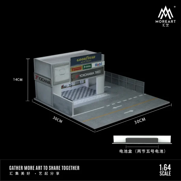 MoreArt 1:64 Car Modification Shop House Lighting Scene Model For Display & Collection & Gift - Image 4