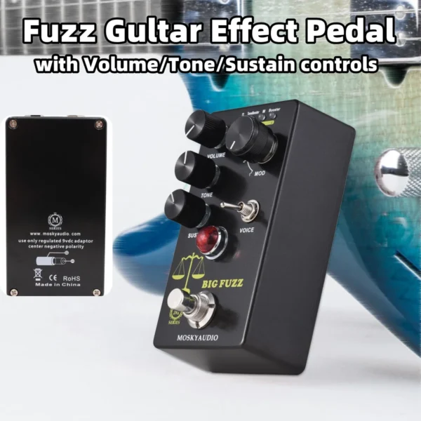 Mosky Big Fuzz Effect Pedal Fuzz Guitar Magnetic Effect Device with 4 Buttons Suitable for Guitar Bass Instrument Accessories - Image 4