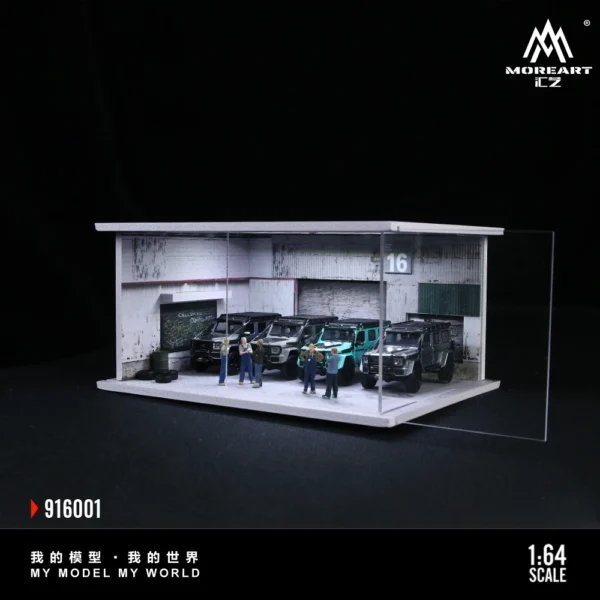 MoreArt 1:64 Warehouse/ Repair Shop Lighting Diorama Parking Lot For Display & Collection & Gift - Image 6