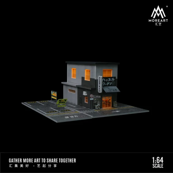 MoreArt 1:64 Ramen restaurant Lighting Version Assembly Scene Model Car Parking Lot For Display&Collection&Gift - Image 5