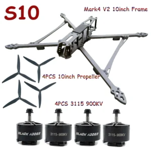 [S10] Mark4 V2 10inch FPV Frame Combo Set F405 V3S FC 60A 4 in 1 ESC 3115 900KV Motor Propeller ELRS for RC FPV Freestyle Racing Drone