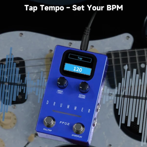 FLAMMA Drum Machine Guitar Effect Pedal 121 Drum Groove 11 Style Rhythm Pedal 66 Customizable Slots Rhythmic Guitar Effect Pedal - Image 4