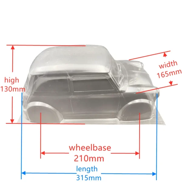 1/10 MINI Classic M Car Shell PVC RC car Body 210mm Wheelbase 165mm Width Transparent Clean For MST TAMIYA CARTEN 3R M Car - Image 3