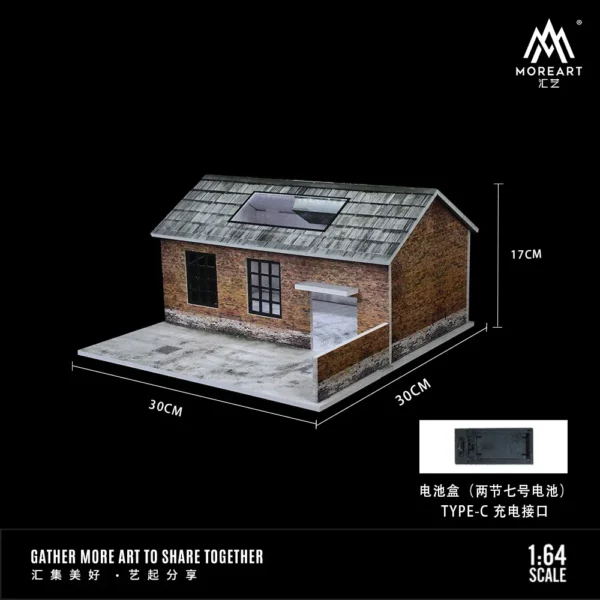More Art 1:64 Parking Lot Diorama Old Factory Lighting Diorama for Display&Collection&Gift - Image 6