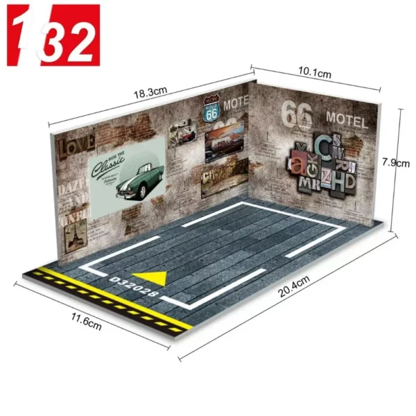 1/32 1/24 Scale PVC Material with Light Alloy Diecast Car Model Assembly Toy Simulation Underground Parking Lot Building Model - Image 4