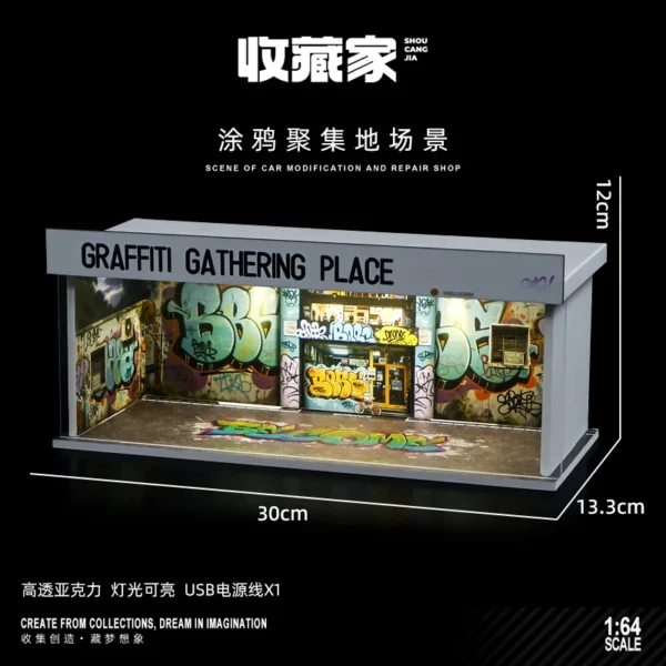 1/64 Model Parking Space Car Parking Space with lights Simulated decoration scene (figures and cars not included) - Image 6
