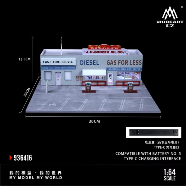 MoreArt 1:64 Street Scene Lighting Diorama Parking Lot Building & Construction Toys For Display & Collection & Gift - Image 6
