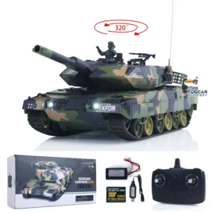 Heng Long 3809 1/24 Mini RC Tank Leopard2A5 Remote Control Battle Tank Model BB Infrared Battle Panzer Vehicle Car Model Toy