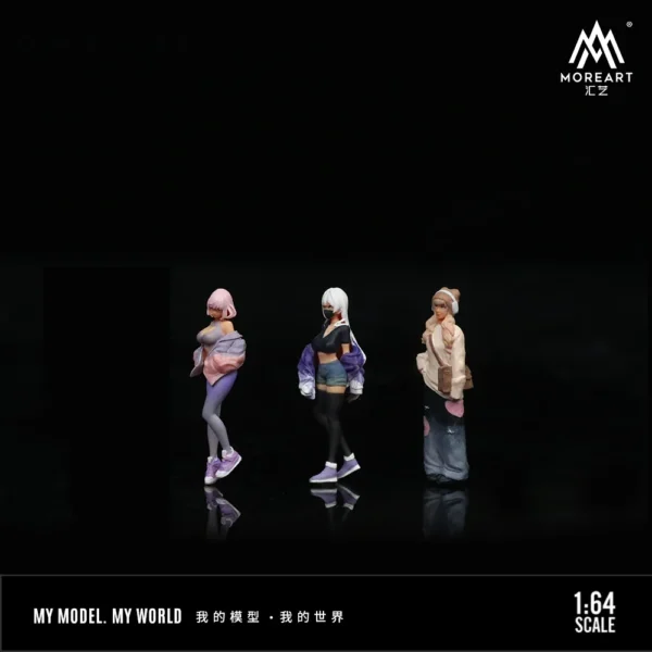 More Art 1:64 Sweet Cool Girl Figure Set Resin Decoration Figure Model for Gift&Display&Collection - Image 4