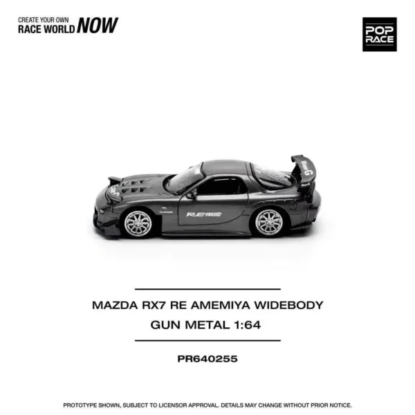 New Stocks Xcartoys Poprace 1：64 Diecast MiniCar MAZDA RX7 RE AMEMIYA WIDEBODY Alloy Model Toys Boy Gift - Image 4