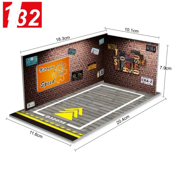 1/32 1/24 Scale PVC Material with Light Alloy Diecast Car Model Assembly Toy Simulation Underground Parking Lot Building Model - Image 3