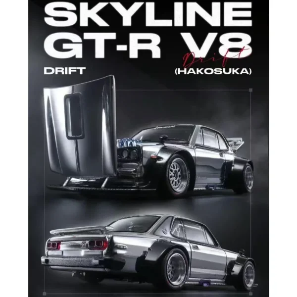 POP RACE 1:64 Skyline GT R V8 DRIFT Pandem GR Yaris InWeibo Exhibition Limited Alloy Diecast Car Model Gift Collection - Image 2