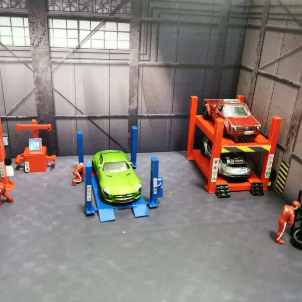 1:64 Diecast Car Model Repair Garage Diorama DIY Display Toy Gift for Collectors  Vehicle Background Scene models - Image 6