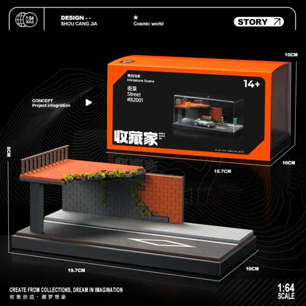[SCJ 82001] Collector 1/64 Car Model Parking Lot Simulation Garage Toy Storage Rack Display Cabinet Medium Miniature Scene  Repair Workshop