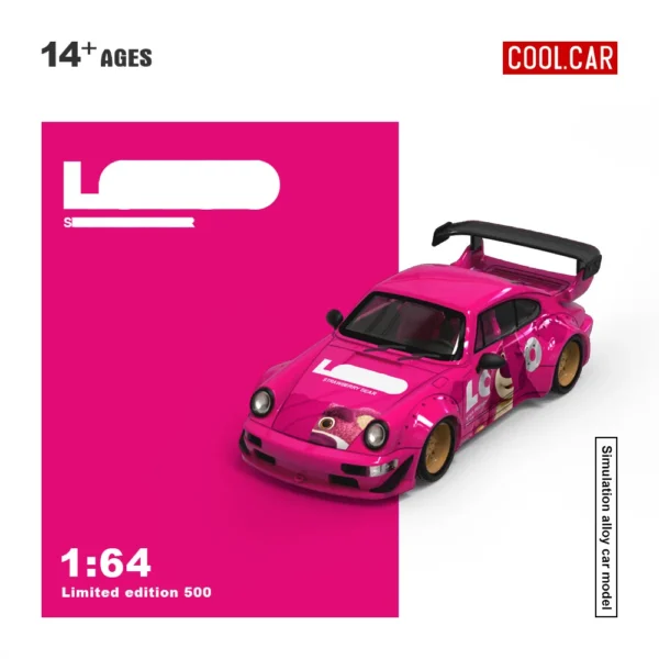 *Pre order*Cool Car 1:64 964 Pink Bear Painting Simulation Alloy Car Model Action & Toy Figur for Collection&Display&Gift - Image 2