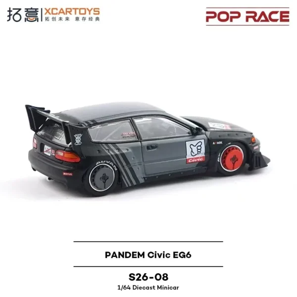 Xcartoys Poprace 1：64 MiniCar S26-08 Honda Pandem Civic EG6 Alloy Diecast Model Car Racing Cars Boy Christmas Gifts - Image 2