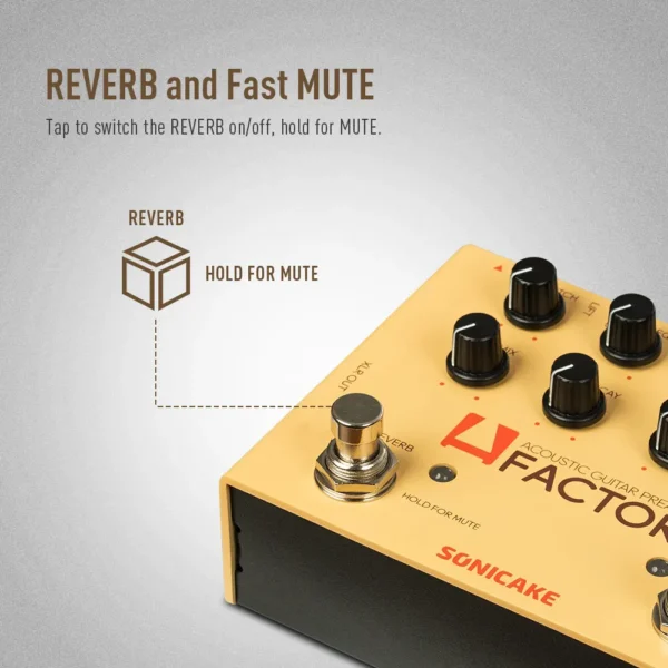 SONICAKE A Factory Analog Preamp and digital Reverb Dual footswitch guitar effects pedal QDS-04 - Image 3