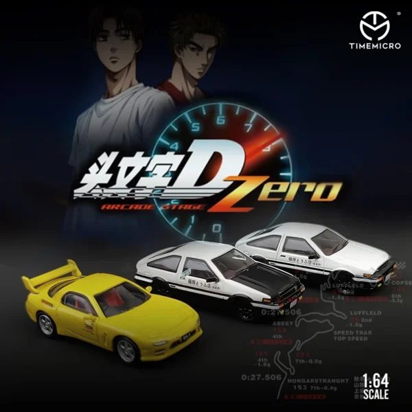 TIME MICRO 1:64 Initial D AE86 & RX 7 Sports Car Diecast Model Car for Collection & Display - Image 3