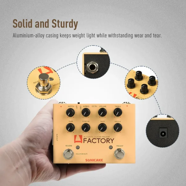 SONICAKE A Factory Analog Preamp and digital Reverb Dual footswitch guitar effects pedal QDS-04 - Image 6
