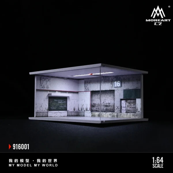 MoreArt 1:64 Warehouse/ Repair Shop Lighting Diorama Parking Lot For Display & Collection & Gift - Image 5