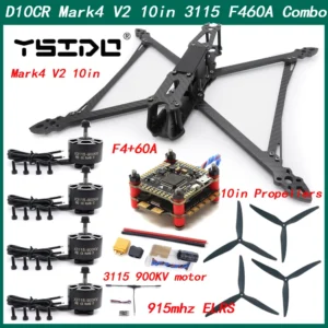 [D10CR 915mhz ELRS] D10C Mark4 V2 10inch 427mm FPV Racing Freestyle Drone Frame Kit F4 Flight Control 60A 4IN1 ESC 3115 900KV Motor 10in Propeller