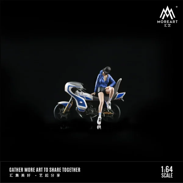 More Art 1:64 Motorcycle Girl Action Figure Set Model For Display & Collection & Gift - Image 5