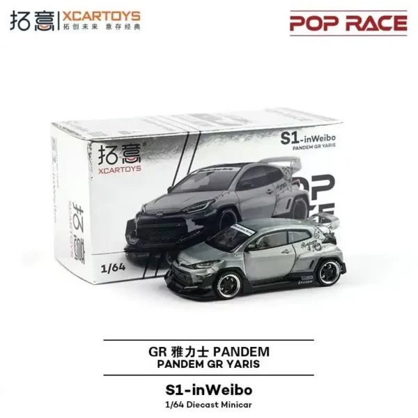 POP RACE 1:64 Skyline GT R V8 DRIFT Pandem GR Yaris InWeibo Exhibition Limited Alloy Diecast Car Model Gift Collection - Image 3