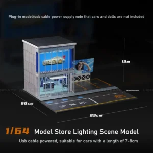 [Model Store] 1:64 Diorama Car Garage Model LED City Street Japanese Store Scene Display Toys