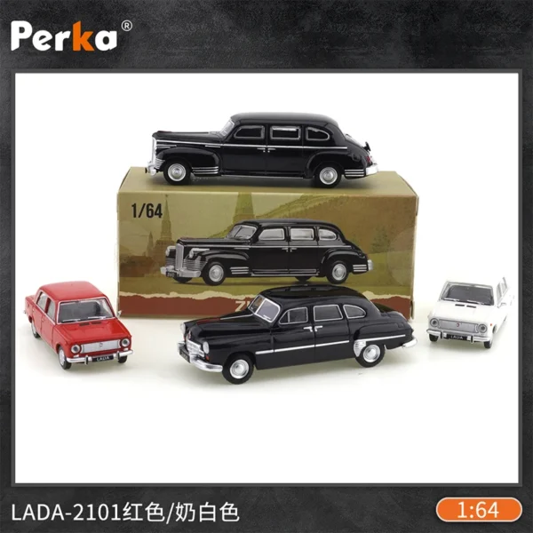 Perka 1/64 Classic Old Car The Former Soviet LADA2101 Car Alloy Motor Vehicle Diecast Metal Model Kids Xmas Gift Toys for Boys - Image 2