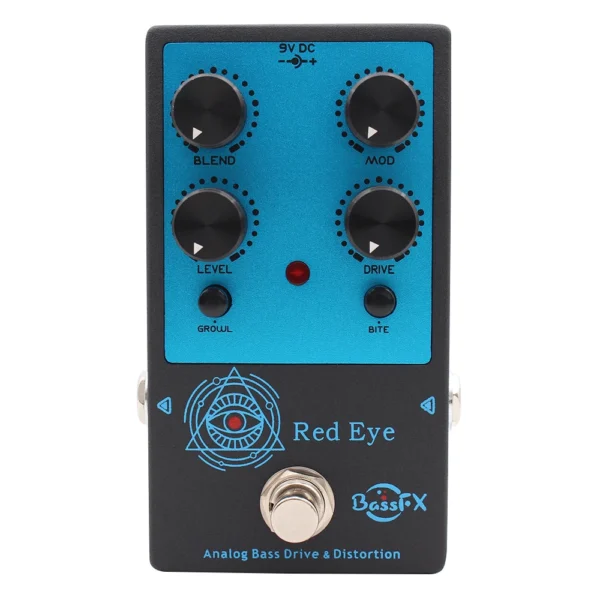 Fanmuzk Red Eye Analog Bass Drive Distortion Effect Pedal with Blend Control for Electric Bass
