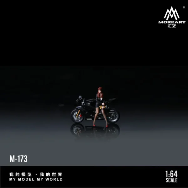 *Pre Order*MoreArt 1:64 R6 Black Beautiful Female Motorcycle Beauty Figure Resin Model Miniature Scene Decoration Gift&Display - Image 2