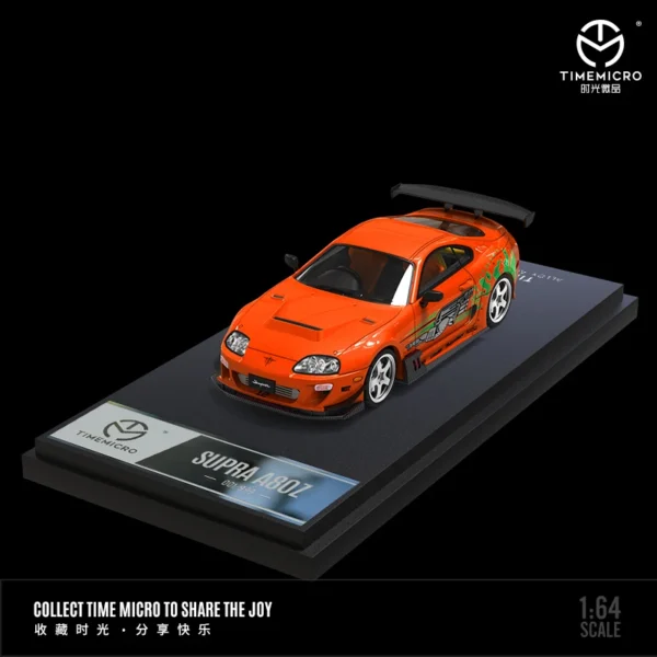 TIME MICRO 1:64 Supra A80z Orange Painting Simulation Alloy Model Car for Collection& Display&Gift - Image 2