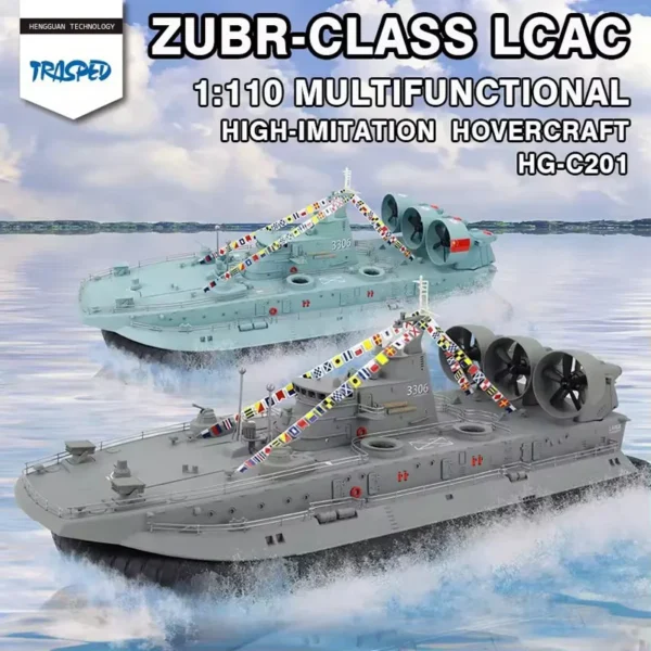 Hg C201 1/110 Buffalo Brushless Hovercraft Remote Control Ship Large Racing Landing Ship Amphibious - Image 2