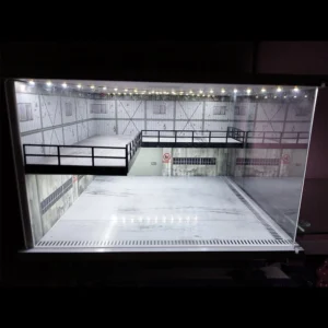 [M008 12 Left] 1/18 1/24 1/32 1/64 Scale Scene Car Garage Model with Light Assembled Parking Lot Diorama Parking Place for Miniatures Vehicles