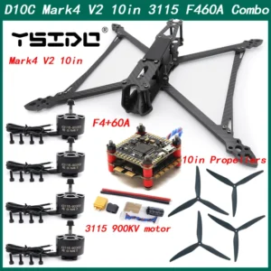 [D10C] D10C Mark4 V2 10inch 427mm FPV Racing Freestyle Drone Frame Kit F4 Flight Control 60A 4IN1 ESC 3115 900KV Motor 10in Propeller