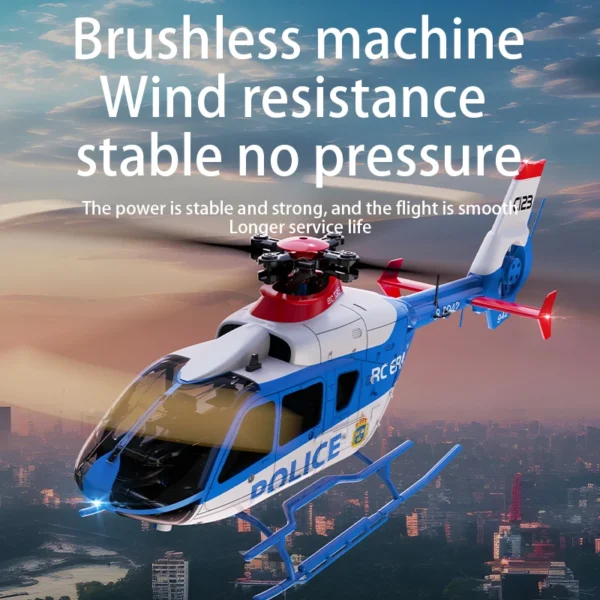 C123 6CH RC Helicopter EC135 Double Brushless Direct Drive Single Paddle Aileron Free Helicopter model 3D Optical Flow Toys - Image 3