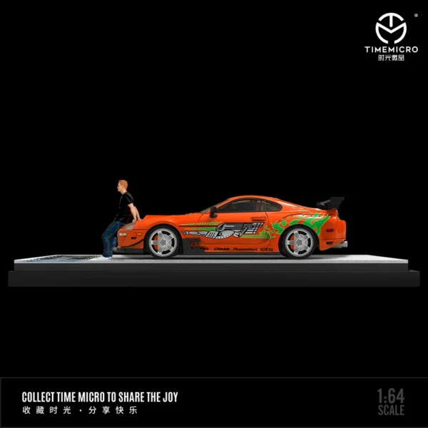 TIME MICRO 1:64 Supra A80z Orange Painting Simulation Alloy Model Car for Collection& Display&Gift - Image 5