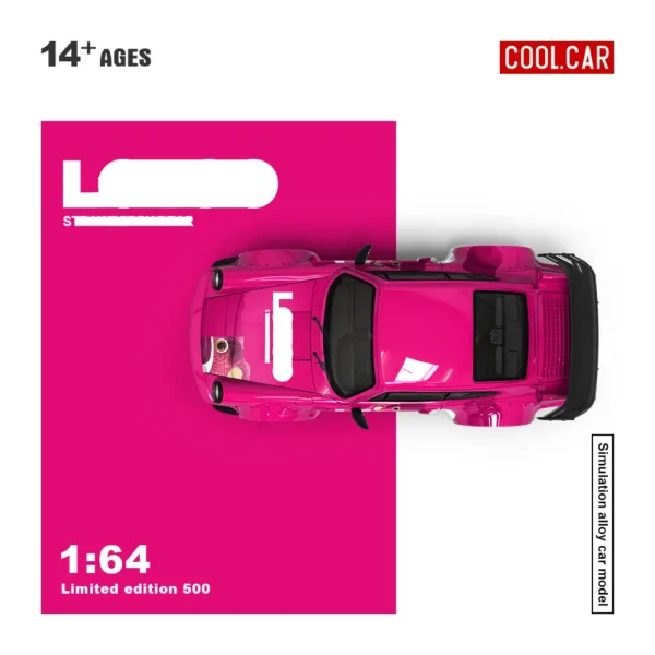 *Pre order*Cool Car 1:64 964 Pink Bear Painting Simulation Alloy Car Model Action & Toy Figur for Collection&Display&Gift - Image 4