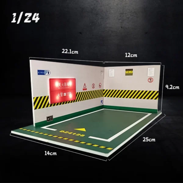 1/32 1/24 Scale PVC Material with Light Alloy Diecast Car Model Assembly Toy Simulation Underground Parking Lot Building Model - Image 5