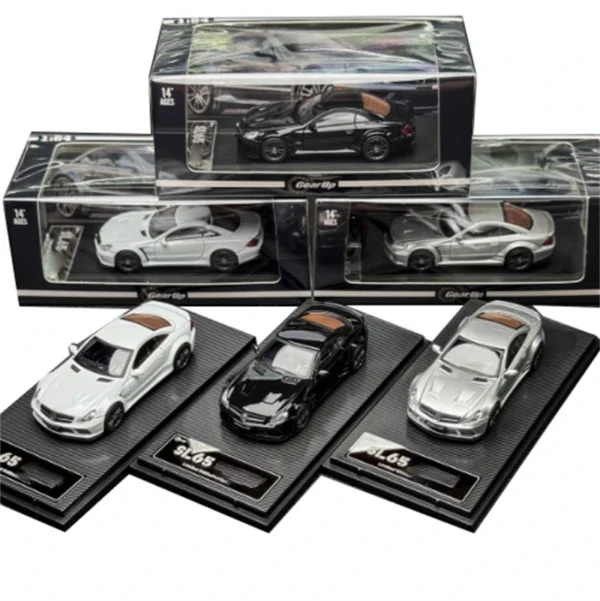 Gear Up Models/GUM 1:64 SL65 Black Series SL class 5 R230 2008 6.0L V12 Die-Cast Car Model Collection Miniature