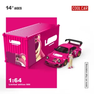 *Pre order*Cool Car 1:64 964 Pink Bear Painting Simulation Alloy Car Model Action & Toy Figur for Collection&Display&Gift