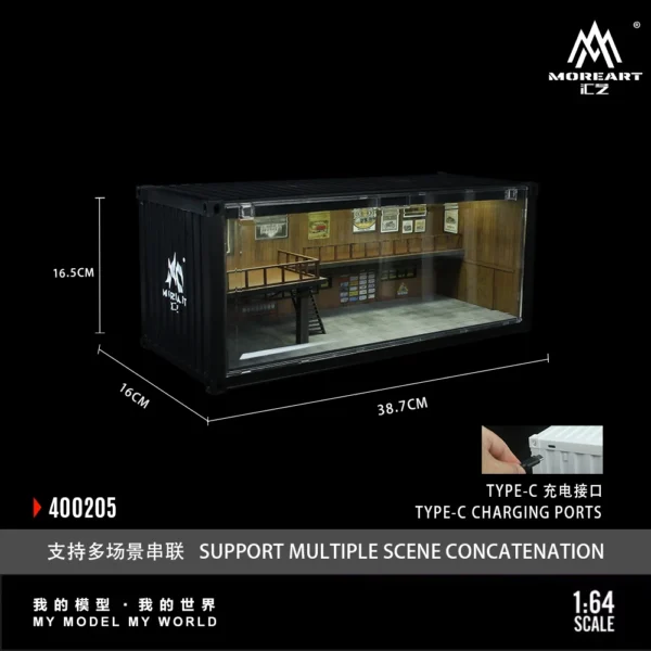 More Art 1:64 Container Repair Shop Lighting Diorama Light Version Diorama for Display&Collection&Gift - Image 2