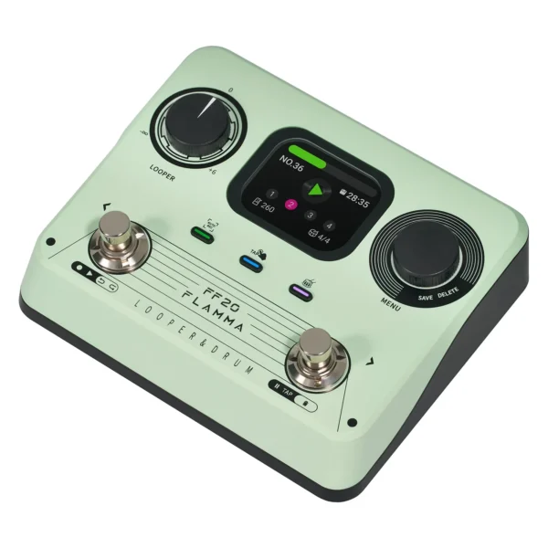 Flamma Ff20 All In One Looper &drum Machine Pedal 220 Grooves 100 Loops Stereo I/o headphone Out Auto Rec Busking Essential