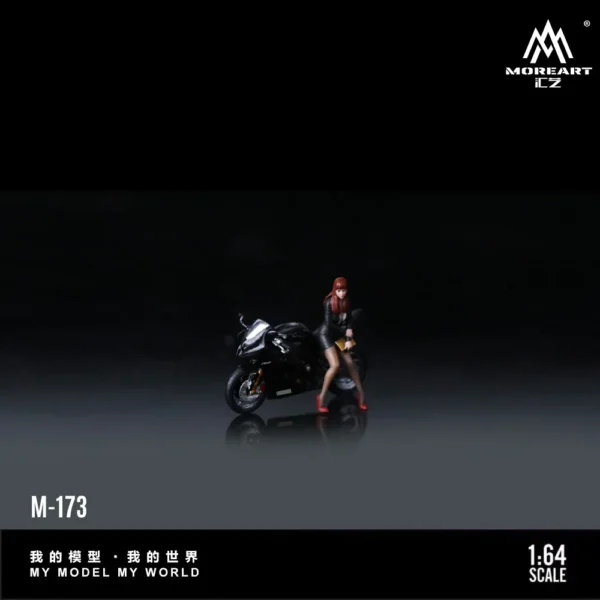 *Pre Order*MoreArt 1:64 R6 Black Beautiful Female Motorcycle Beauty Figure Resin Model Miniature Scene Decoration Gift&Display - Image 4