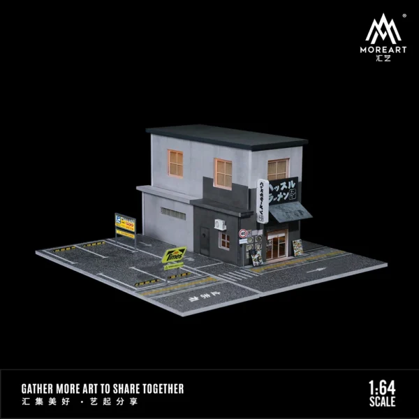 MoreArt 1:64 Ramen restaurant Lighting Version Assembly Scene Model Car Parking Lot For Display&Collection&Gift - Image 3