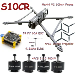 [S10CR] Mark4 V2 10inch FPV Frame Combo Set F405 V3S FC 60A 4 in 1 ESC 3115 900KV Motor Propeller ELRS for RC FPV Freestyle Racing Drone