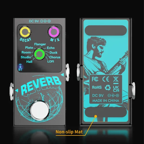 Guitar Effects Pedal Digital Reverb Guitar 9 Different Reverb Guitar Effect Pedal Wireless Accompaniment DECAY/MIX Luminous - Image 2